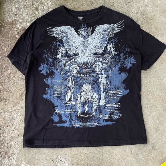 2000s y2k mallgoth cybergrunge nobo eagle‎ script tee no boundaries cybery2k XL - Picture 1 of 3